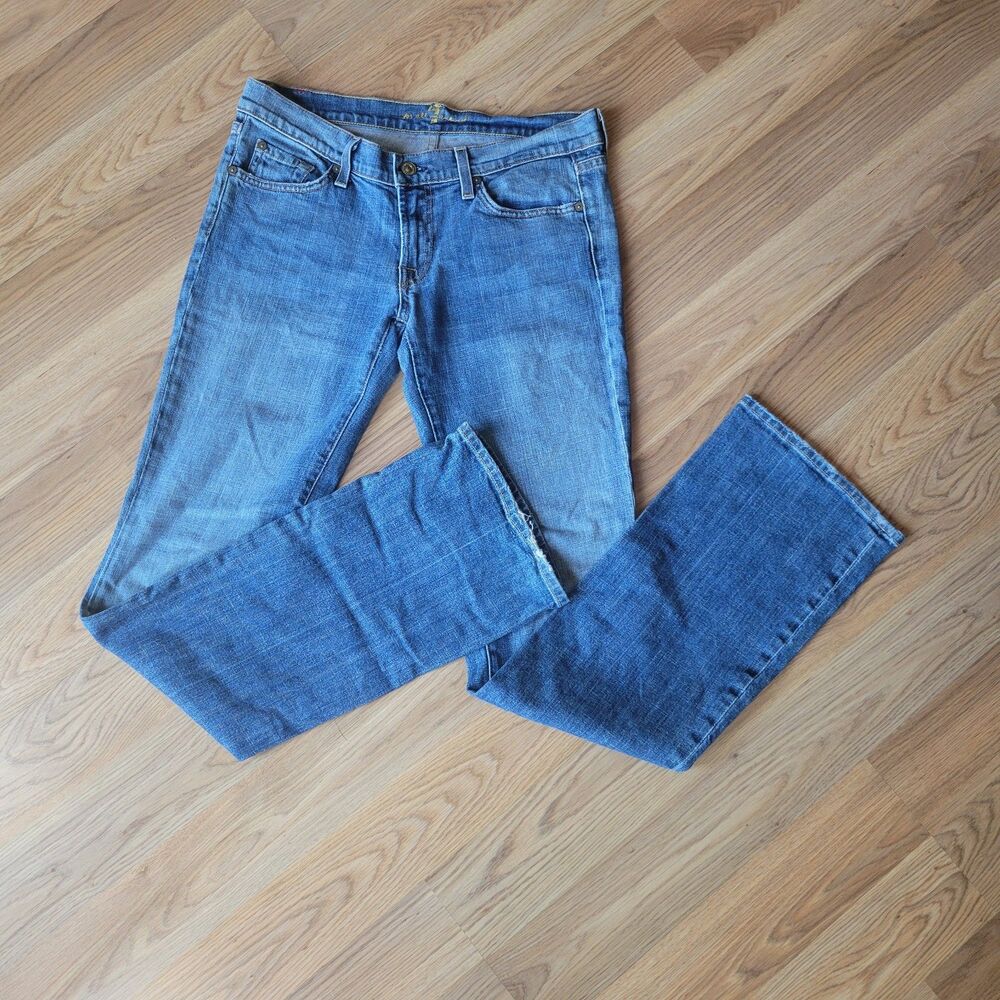 7 For All Mankind Low Rise Bootcut Jeans Medium Wash 30